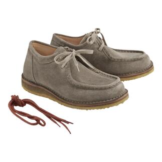 Graue Astorflex Chukka-Boots aus Wildleder, Größe 36, mit Schnürung.