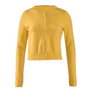 Gelber FTC Kurz-Cardigan mit Knöpfen
