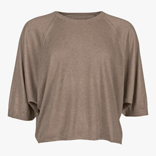 Beiger Seiden-Kaschmir-Sweater in Größe 36.