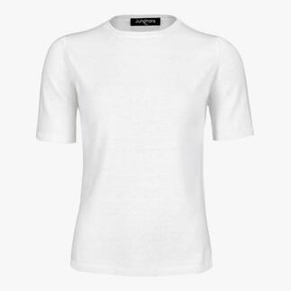 Junghans 1954 Milk-Cotton-Shirt, schlichtes weißes T-Shirt mit Rundhalsausschnitt.
