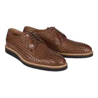 Casanova Flecht-Derby, paar Schuhe in Braun mit geflochtenem Design.