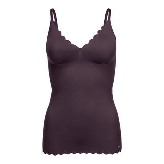 Lila BH-Top mit V-Ausschnitt und breiten Trägern.