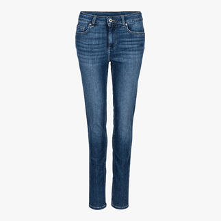 Frontansicht von blauen Jeans mit normalen Passform.