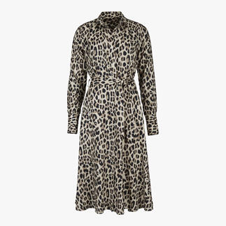 Leopardenkleid mit Gürtel in voller Ansicht