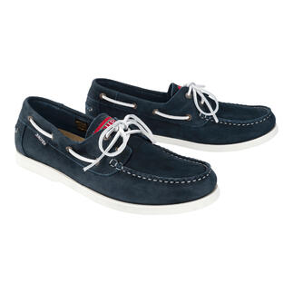 Snipe® waschbarer Leder-Bootsschuh in marineblau, Größe 41.
