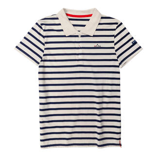 Gestreiftes Saint James Bretagne-Poloshirt mit Kragen, in navy-blau und weiß.