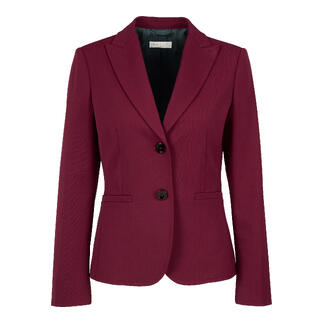 Waschbarer Bordeaux-Blazer mit zwei Knöpfen im Vordergrund.