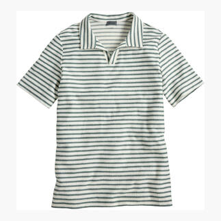 Hanro Jacquard Polo Shirt mit gestreiften Mustern auf hellem Hintergrund