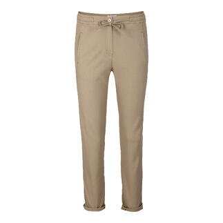 Beige Jogginghose aus Panama-Stoff mit elastischem Bund.