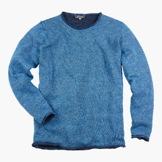 Seldom Doubleface-Pullover in Blau mit strukturiertem Gewebe.