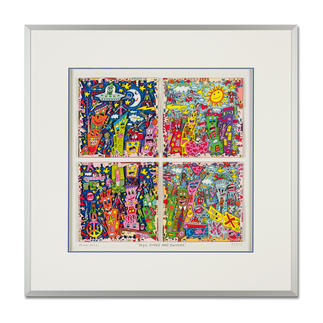 James Rizzi – New York City sings and swings, 2013 3D-Papierskulpturen des verstorbenen James Rizzi. 175 Exemplare. Maße: gerahmt 60 x 60 cm