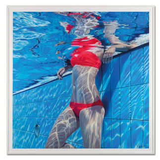 Jean-Pierre Kunkel – Pool No. 15 Jean-Pierre Kunkel: Fotorealistische Malerei in höchster Präzision. Erste Edition – exklusiv bei Pro-Idee. 40 Exemplare. Maße: gerahmt 120 x 120 cm