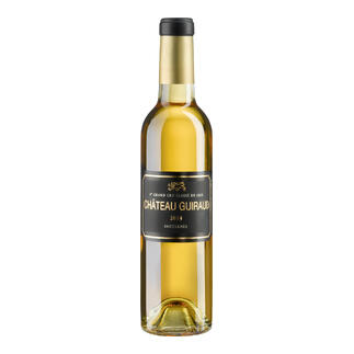 Weißweinflasche Château Giraud BIO aus dem Jahr 2014 mit goldener Kappe.