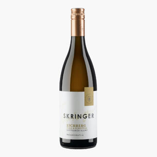 Flasche Eichberg Sauvignon Blanc Wein mit modernem Etikett.