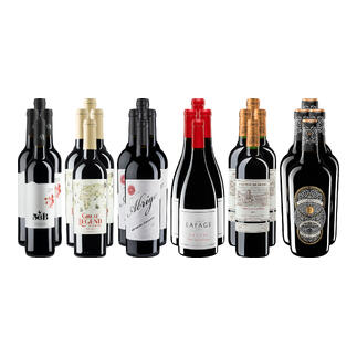 Sechs Flaschen der kleinen Rotwein-Sammlung für Sommer 2026.