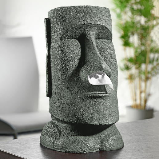 Papiertuchspender Moai Faszinierend wie die Steinkolosse der Osterinsel. Viel schöner als die üblichen Boxen.