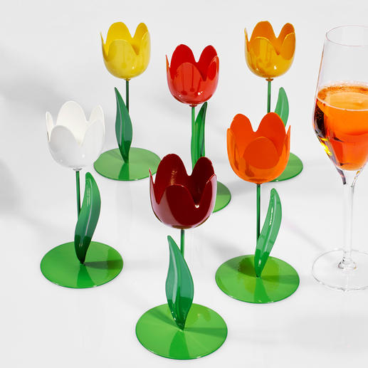 6 Metall-Tulpen, 15 cm H, Bunt 6 Metall-Tulpen, 15 cm H, Bunt