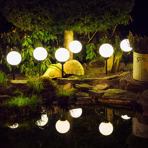 Tauchen Sie Ihren Garten mit den Kugelleuchten in ein stimmungsvolles Ambiente. Tauchen Sie Ihren Garten mit den Kugelleuchten in ein stimmungsvolles Ambiente.