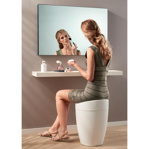 Perfekt für das Badezimmer: Als Wäschesammler aber auch als Hocker geeignet. Perfekt für das Badezimmer: Als Wäschesammler aber auch als Hocker geeignet.