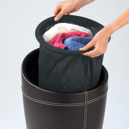 Perfekt für das Badezimmer: Als Wäschesammler aber auch als Hocker geeignet. Perfekt für das Badezimmer: Als Wäschesammler aber auch als Hocker geeignet.