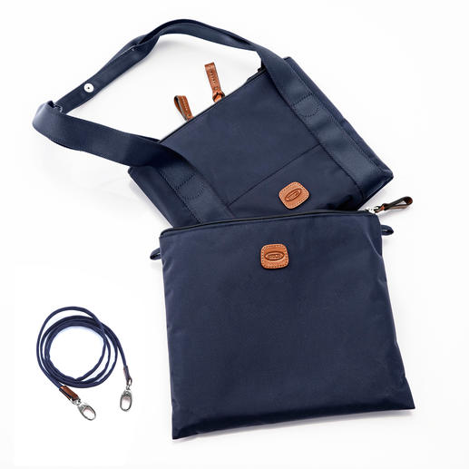 Zusammengefaltet lässt sich die Multi-Bag platzsparend in dem 29 x 24 cm großen Beutel verstauen. Zusammengefaltet lässt sich die Multi-Bag platzsparend in dem 29 x 24 cm großen Beutel verstauen.