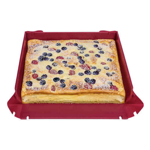 Die rechteckige Form (separat erhältlich) eignet sich ideal für Blechkuchen. Die rechteckige Form (separat erhältlich) eignet sich ideal für Blechkuchen.
