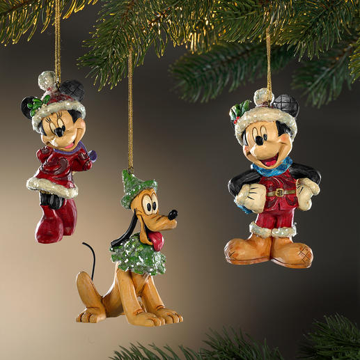 Disney Traditional Weihnachtsfiguren Handbemalte Folk-Art-­Objekte des prämierten US-Künstlers Jim Shore.