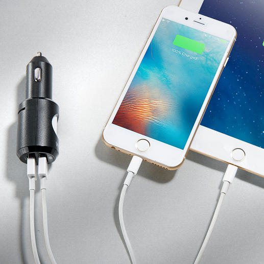 Zusätzlich integriert: 2 USB-Ladebuchsen für Smartphone & Co. Zusätzlich integriert: 2 USB-Ladebuchsen für Smartphone & Co.