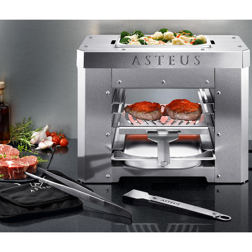 Steaks grillen bei bis zu 800 °C – jetzt auch im Haus (statt nur im Garten). Steaks grillen bei bis zu 800 °C – jetzt auch im Haus (statt nur im Garten).