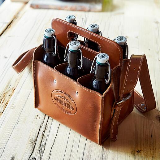Büffelleder Bottle-Bags Die stilvolle Art, Getränke zu transportieren. Handmade in Germany.