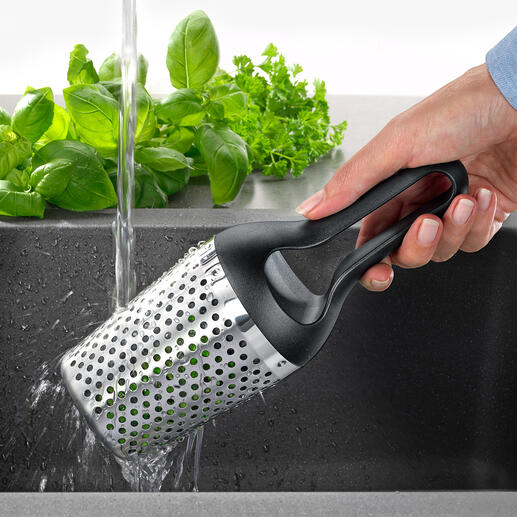 Rösle Kräuterdusche Gartenkräuter waschen, trocknen und hacken – schnell und einfach wie nie.