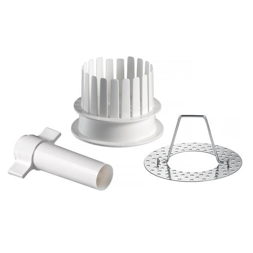3-teiliges Set bestehend aus Ausstecher, Schneidhilfe und Edelstahlhalter. 3-teiliges Set bestehend aus Ausstecher, Schneidhilfe und Edelstahlhalter.