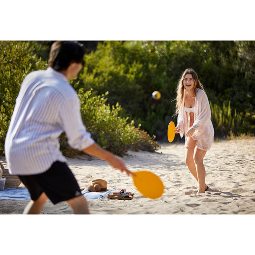 Handgefertigtes Beachball-Spiel Die Design-Variante des beliebten Beachball-Klassikers. Hochwertig handgefertigt in Spanien.
