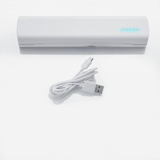 Bei Verwendung von Akku-Batterien auf Wunsch auch einfach per USB-Kabel aufladbar. Bei Verwendung von Akku-Batterien auf Wunsch auch einfach per USB-Kabel aufladbar.
