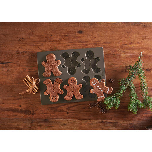 Lebkuchen­männer-Backform Die erste Lebkuchen-Backform aus 100 % Platin-Silikon. Maximale Antihaftwirkung ohne Beschichtung. BPA-frei.