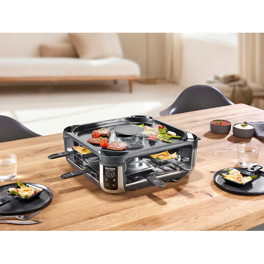 Raclette-Grill mit integriertem Rauchabzug Der bessere Raclette-Grill: saugt Rauch und Dunst automatisch ab.