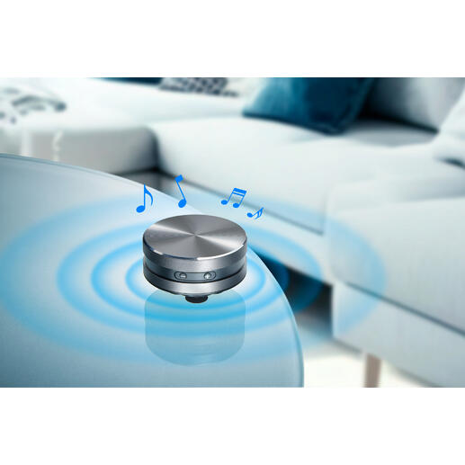 Ultrakompakter Wireless-Speaker auf einem Tisch