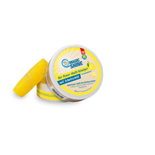 Magic Shine Multi-Reiniger mit Zitronenduft in der Verpackung.