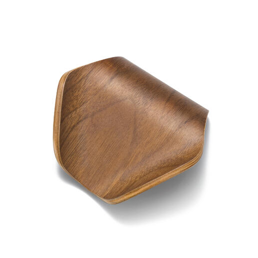 Auch in edlem Walnussholz erhältlich. Dunkle Walnuss Holz-Seifenschale, elegant geformt