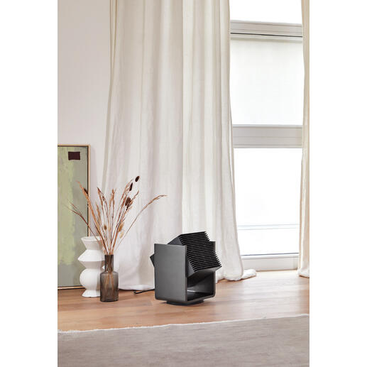 ALEX 2-in-1 Heizgerät und Ventilator in modernem Wohnraum.