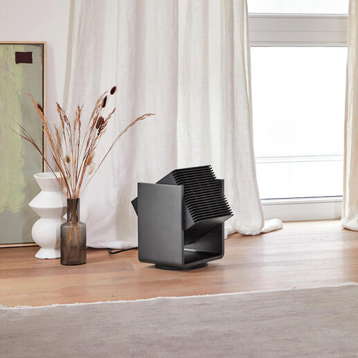 ALEX 2-in-1 Heizgerät und Ventilator in modernem Wohnraum.