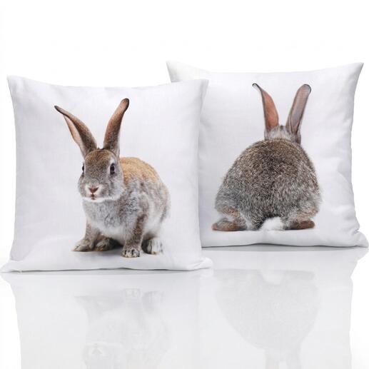 Wendekissen mit Hase vorn und hinten.