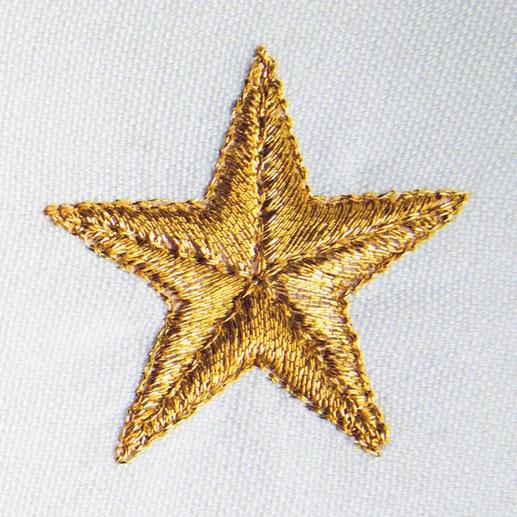 Feinstes Metallic- Garn verleiht den gold- oder silberschimmernden Sternen festliche Brillanz. Feinstes Metallic- Garn verleiht den gold- oder silberschimmernden Sternen festliche Brillanz.