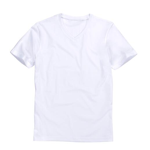 Das ideale Basic-Shirt: Puristisch schwarz oder weiß. Schlank geschnitten. Von Karl Lagerfeld.