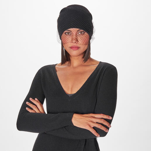 Loevenich Woll-Beanie mit Schleier Loevenich Woll-Beanie mit Schleier
