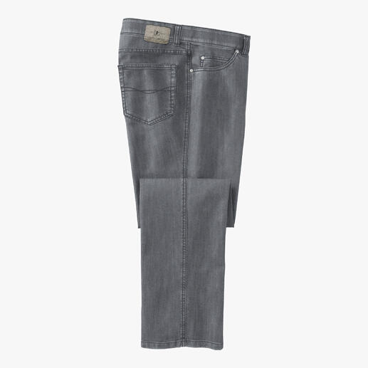Graue T400®-Jeans, zeigt die Seitenansicht der Hose.