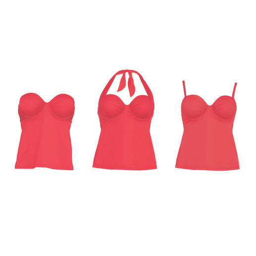 Bandeau, Neckholder oder Träger. Mit nur einem Handgriff verwandeln Sie Ihren Tankini ganz nach Lust und Laune. Bandeau, Neckholder oder Träger. Mit nur einem Handgriff verwandeln Sie Ihren Tankini ganz nach Lust und Laune.