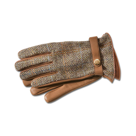 Der Luxus-Handschuh aus original Harris Tweed und seltenem Hirschleder. Viel softer, leichter und doch reißfester als Rindleder. Traumhaft weich gefüttert mit feinstem Kaschmir.