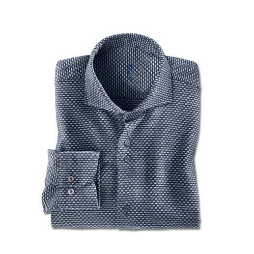 Das jacquardgewebte Flanell-Hemd aus Jaspé-Garn - warm und bequem wie Ihr Lieblingspullover. Von den Hemden-Spezialisten Dufour.