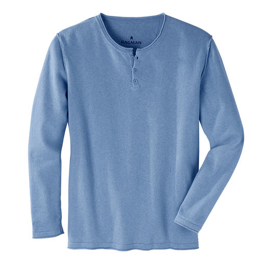 Der stilvolle Casual-Pullover vom Shirt-Spezialisten Ragman. Feinstrick aus Leinen und Baumwolle. Lässig-bequemer Style.